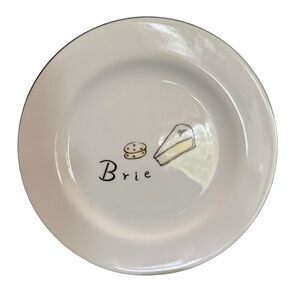 Pottery Barn 8”Cheese Plates Set of 3 Brie Gouda Stilton Appetizer Dessert